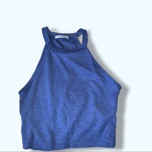 Blue halter crop Knit top